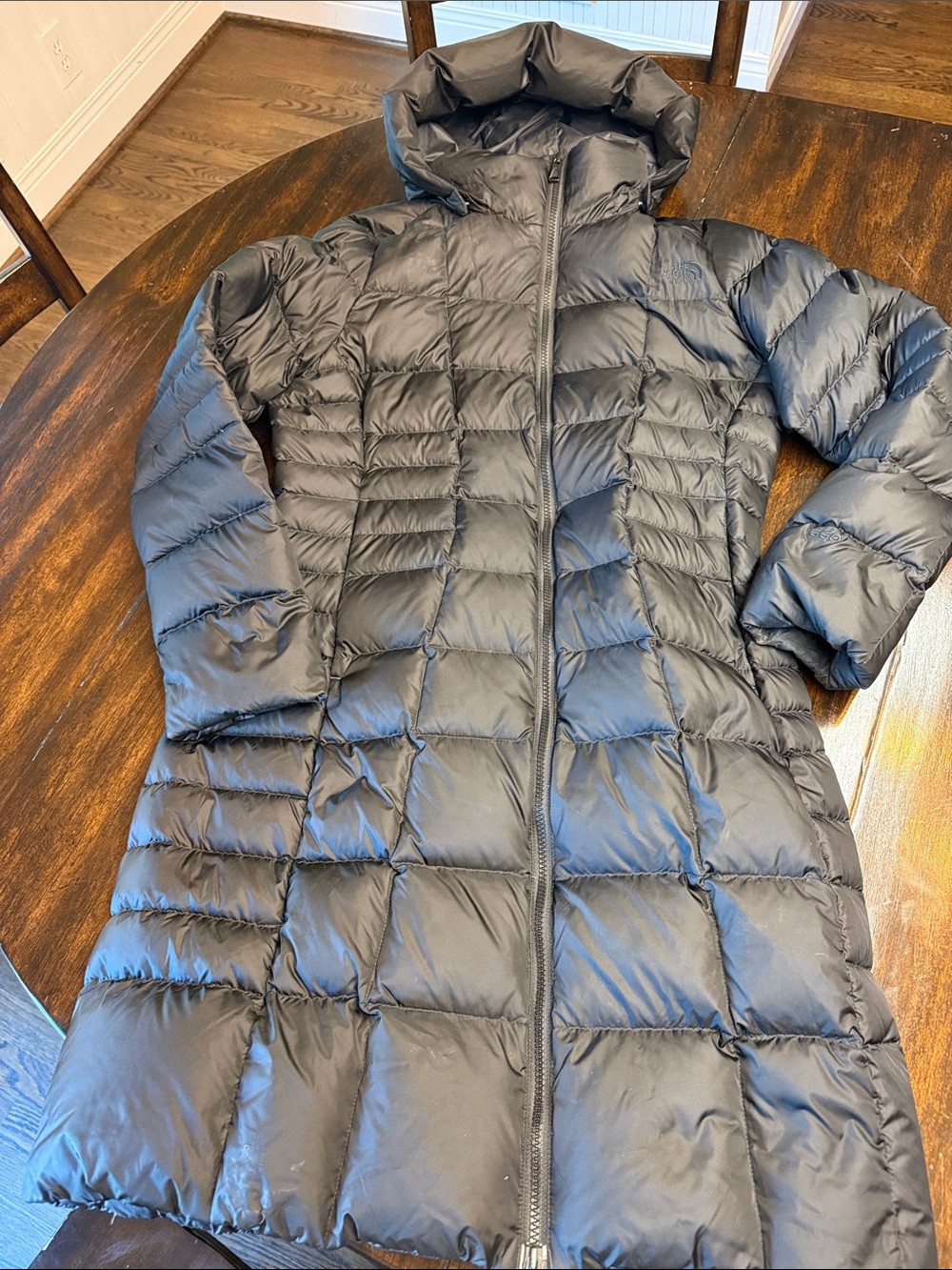 The North Face Women's Black Long Puffer Coat with Hood